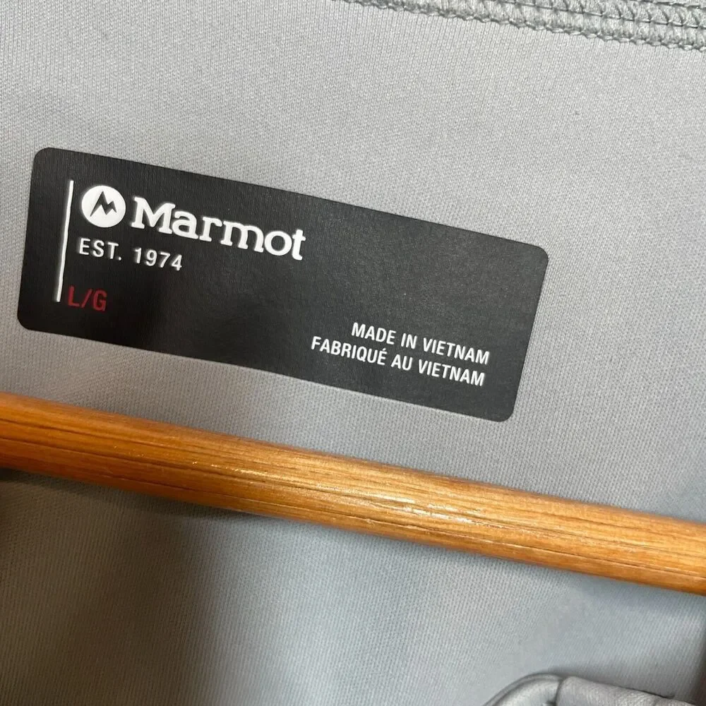 Marmot Womens Zenyatta Hoodie Large Gray Half Zip Softshell Windproof Jacket - Picture 9 of 15